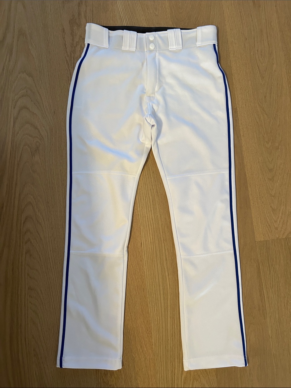 New without tags Easton White Baseball Pants with Royal Blue Pipping